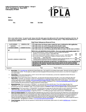 Indiana Real Estate Salesperson Renewal Form