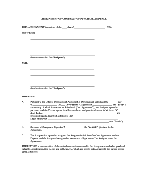 Assignment of Contract of Purchase and Sale
