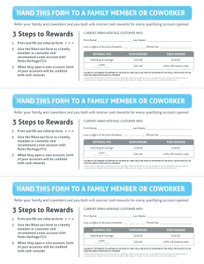 Parks Heritage FCU Referral Rewards Form