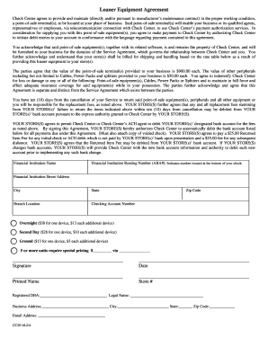 Loaner Equipment Agreement