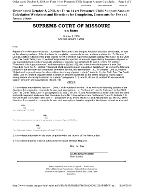 Missouri Child Support Calculation Worksheet