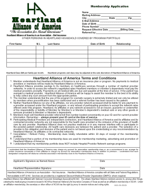 Heartland Alliance Membership Application