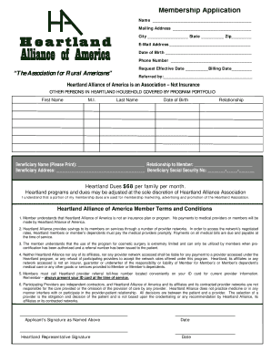 Heartland Alliance Membership Application