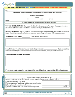 Notice to Pay Rent or Quit