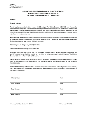 Affiliated Business Arrangement Disclosure Notice