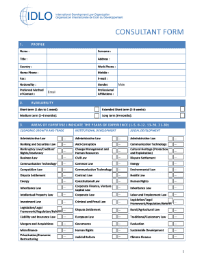 Consultant Profile Form
