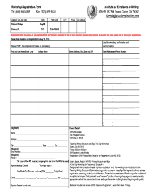 Workshop Registration Form