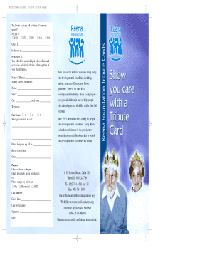 Reena Foundation Tribute Gift Form