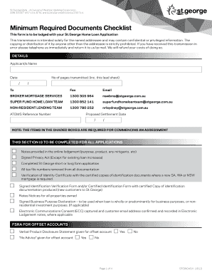 St.George Home Loan Application Checklist