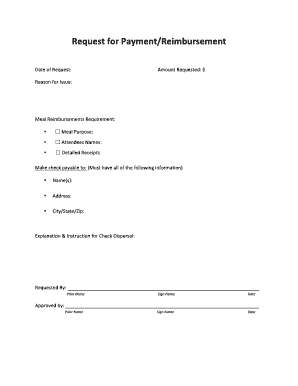 Request for Payment/Reimbursement