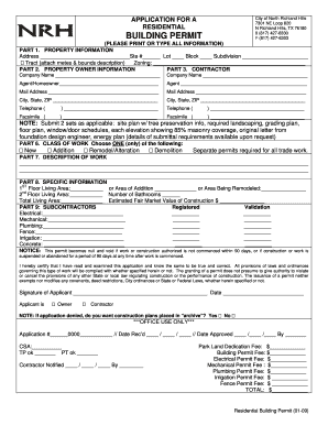 Residential Building Permit Application