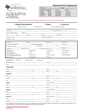 Residential Permit Application