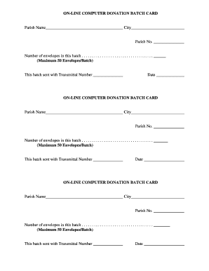 Online Computer Donation Batch Card