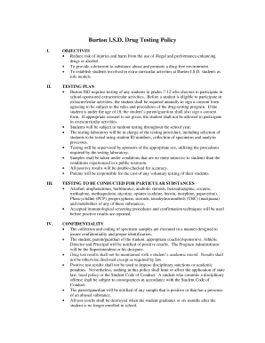 Burton I.S.D. Drug Testing Policy Consent Form