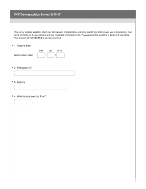 OCF Demographics Survey 2015-17