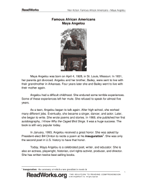 Maya Angelou Biography Quiz