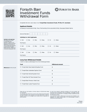 Forsyth Barr Investment Funds Withdrawal Form