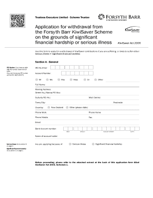 KiwiSaver Withdrawal Application