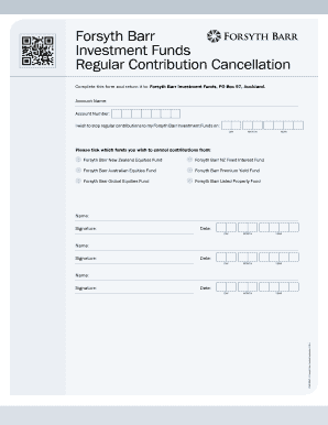 Forsyth Barr Investment Funds Regular Contribution Cancellation