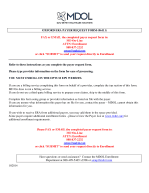 Oxford ERA Payer Request Form