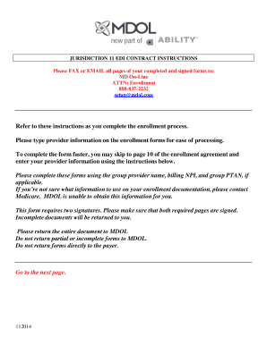 J11 EDI Application Form Instructions