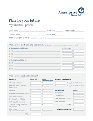 Financial Planning Client Profile Form