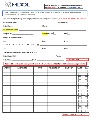 Institutional Payer Contract Request Form
