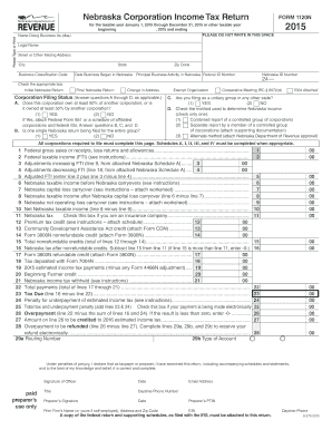 Nebraska Corporation Income Tax Return Form 1120N