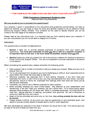 Police Community Support Officer Competency Assessment