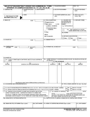 Solicitation Contract Order for Commercial Items