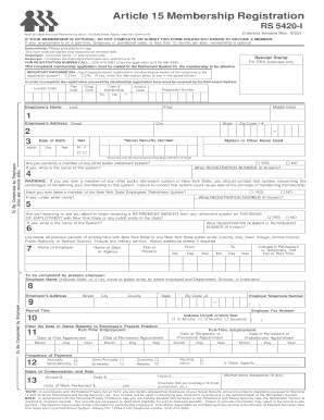 New York State Membership Registration Form