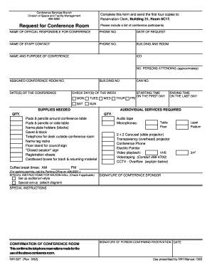 NIH Conference Room Request Form