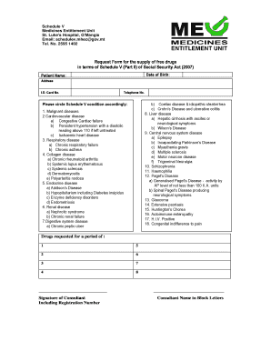 Request Form for Free Drugs