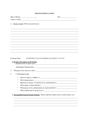 Dream Journal Form