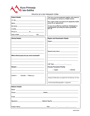 Private GP X-Ray Request Form