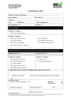 Statins Request Form