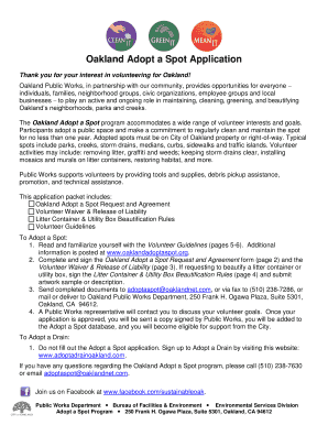 Oakland Adopt a Spot Application