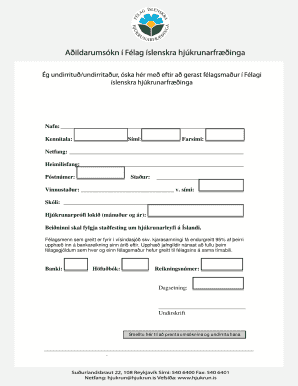 Icelandic Healthcare Reimbursement Form