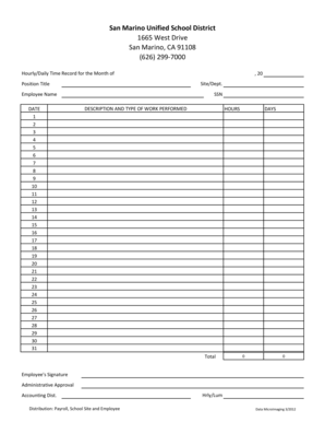 Hourly/Daily Time Record