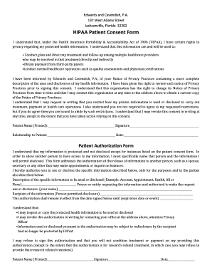 HIPAA Patient Consent Form