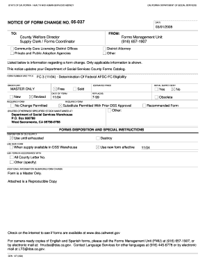 California AFDC-FC Eligibility Determination Form