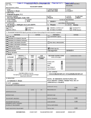 Transcript Order Form