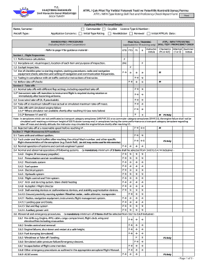 ATPL Type Rating Skill Test Report Form
