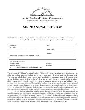 Mechanical License Agreement