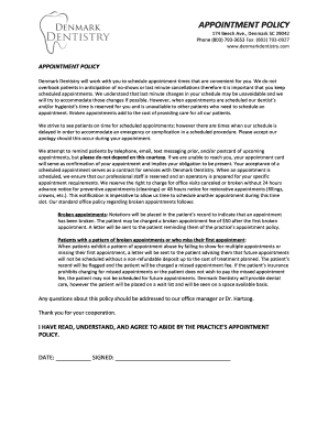 Appointment Policy Agreement