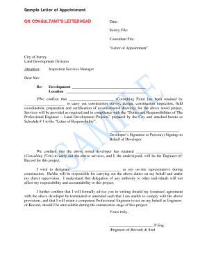 Civil contractor letterhead format - appointment of consultant letter