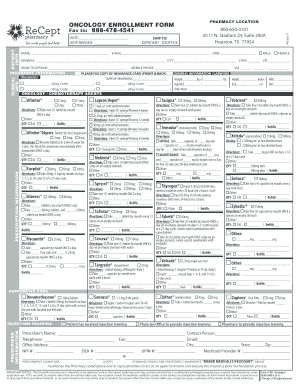 Oncology Enrollment Form
