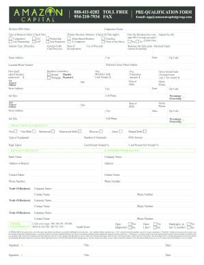 Amazon Capital Group Pre-Qualification Form