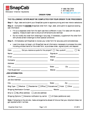 SnapCab Order Form