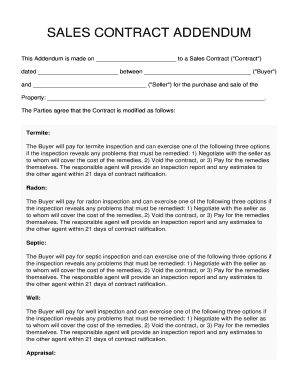 Sales Contract Addendum